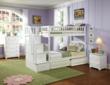 Atlantic Furniture - Columbia Staircase Bunk Bed Twin Over Twin with 2 Raised Panel Bed Drawers